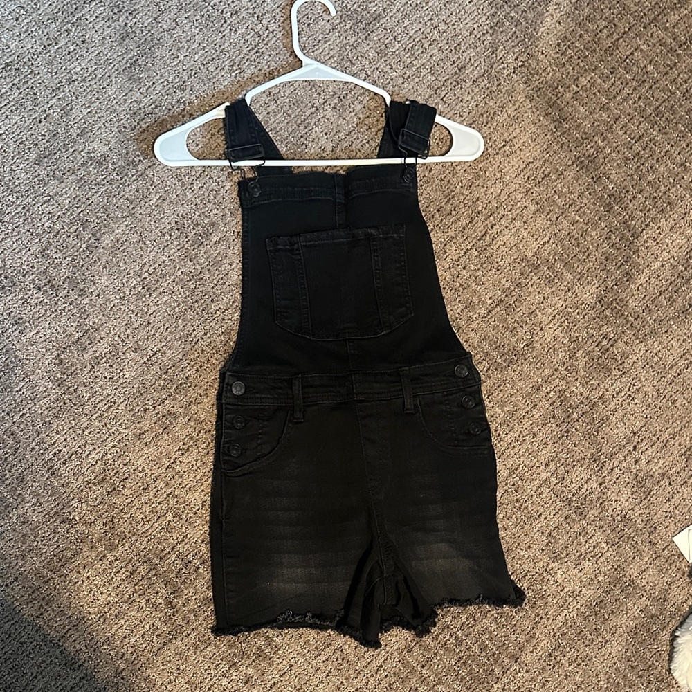 Black Denim Overalls